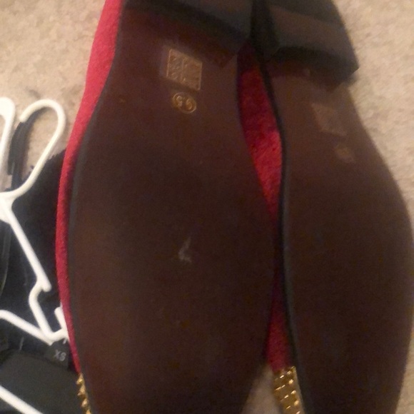 New Sharp velvet loafers w/gold accents - Picture 3 of 4